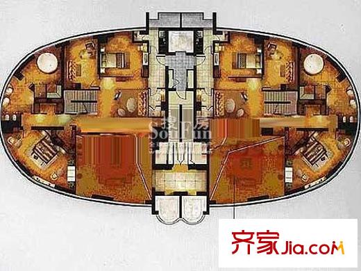 王子晶品户型图复式二层户型图