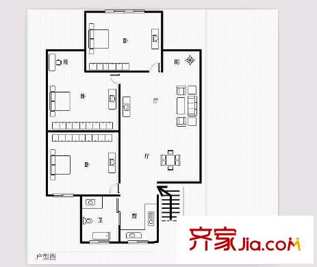 云蓮苑 3室 戶型圖
