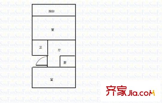 安民村戶型圖 戶型圖 2室 2室1廳1衛(wèi)1廚