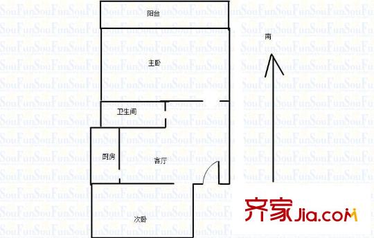 安國村戶型圖戶型圖 2室 2室1廳1衛(wèi)1廚