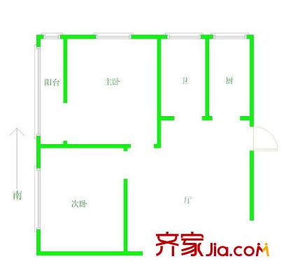 安國村戶型圖 戶型圖 2室  2室1廳1衛(wèi)1廚