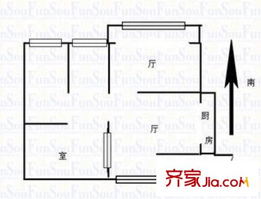 長虹路住宅戶型圖戶型圖 2室 2室