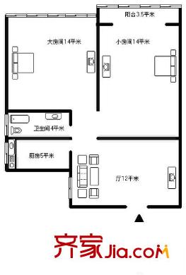 齊三小區(qū) 0室 戶型圖