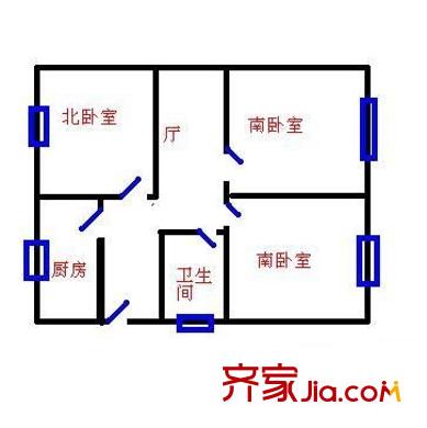 宝钢十一村 3室 户型图