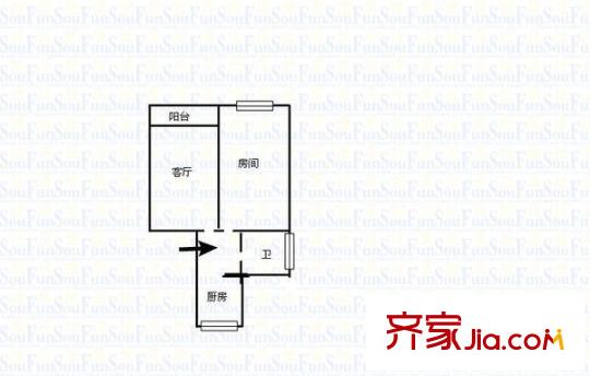 高盛家園戶型圖戶型圖 1室1廳1衛(wèi)1廚