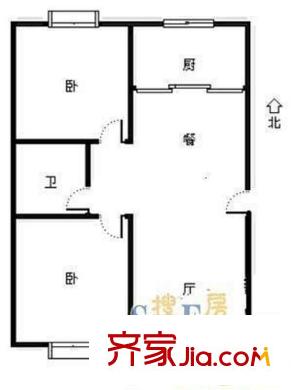 高盛家園戶型圖戶型圖 2室2廳1衛(wèi)1廚