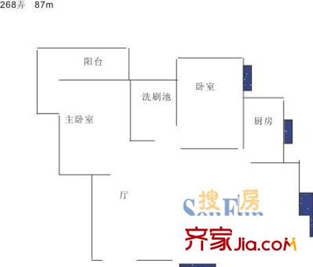 前哨路198弄小區(qū)戶(hù)型圖上海 前哨路198弄 戶(hù)型圖 3室1廳1衛(wèi)1廚