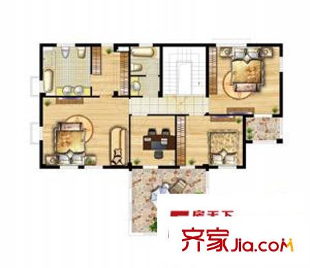 尼德蘭北岸別墅戶型V2-1戶型二樓 4室2衛(wèi)1廚