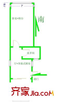 由由四村戶型圖戶型圖 2室1廳1衛(wèi)1廚