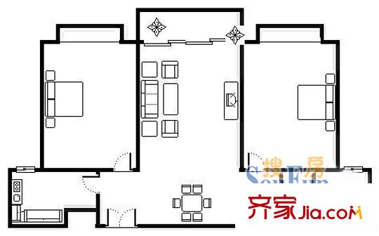 瑞禾明苑2室2廳1衛(wèi)1廚