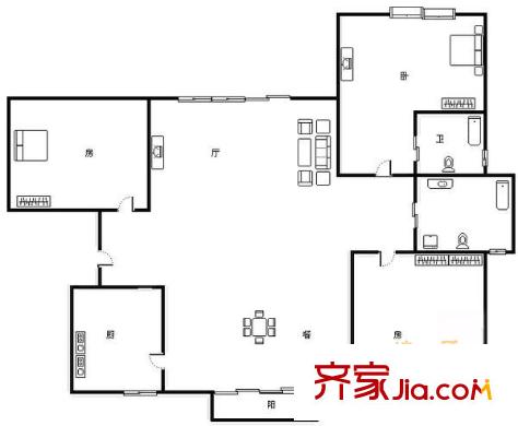 瑞禾明苑3室2廳2衛(wèi)1廚