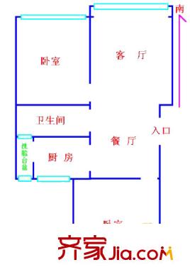上海 上泰花苑2室  戶型圖