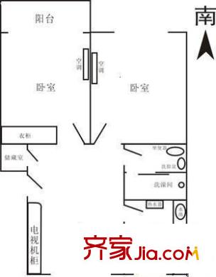普育西路老式公房 2室 户型图