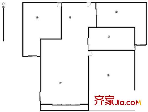 西部俊园户型图户型图 2室1厅1卫1厨