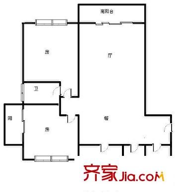 西部俊园户型图户型图 2室2厅1卫1厨