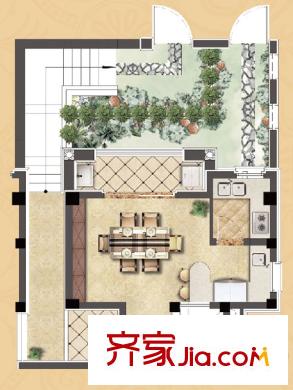 同潤藍(lán)美俊庭別墅150平上疊一層 4室2廳3衛(wèi)