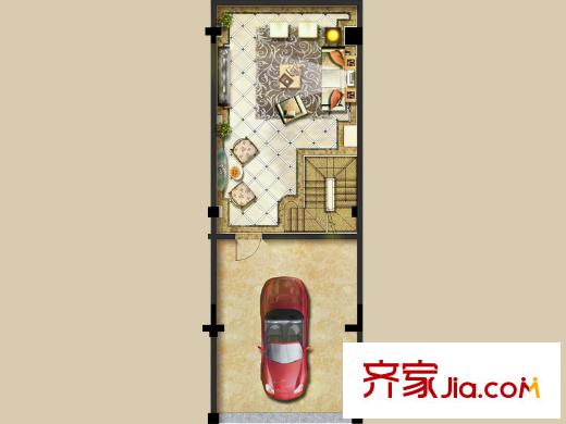 佘山珑原花海间户型图联排负一层户型图 3室2厅3卫1厨