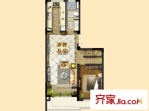 佘山珑原花海间户型图下叠下层户型图 4室2厅3卫1厨