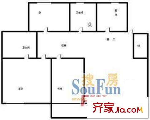 曙光北苑戶型圖戶型圖 3室1廳1衛(wèi)1廚