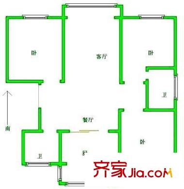 雅華公寓 3室 戶型圖