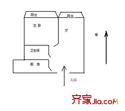 東繡苑戶型圖戶型圖 1室1廳1衛(wèi)1廚