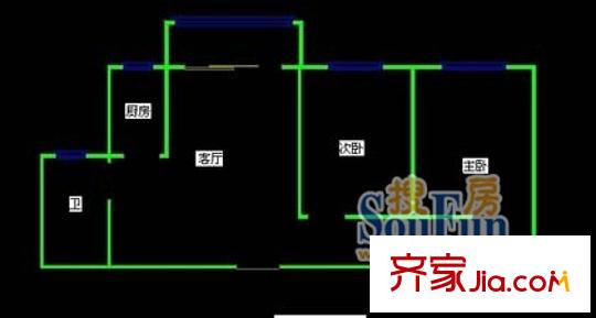 上海 天虹苑2室 戶(hù)型圖