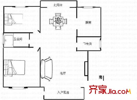 金鼎公寓户型图户型图 2室2厅2卫1厨