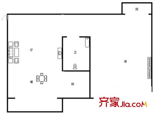 金鼎公寓户型图户型图 1室1厅1卫1厨