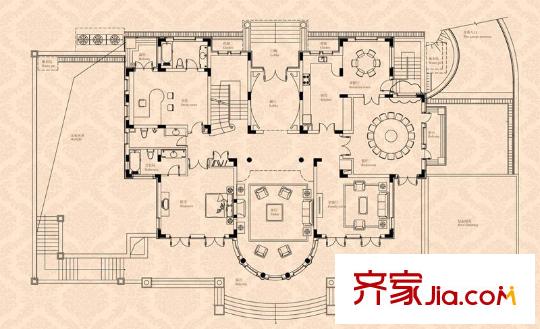 東郊壹號(hào)C戶型地上一層 4室4廳3衛(wèi)1廚