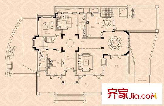東郊壹號(hào)D戶型地上一層 4室4廳2衛(wèi)1廚
