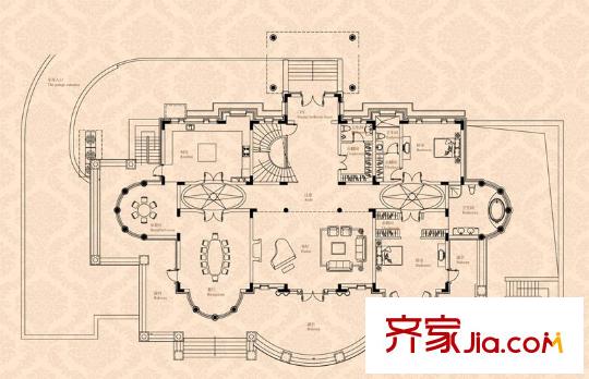 東郊壹號(hào)F戶型地上一層 2室3廳3衛(wèi)1廚