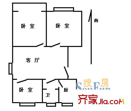 中大苑3室1廳1衛(wèi)1廚