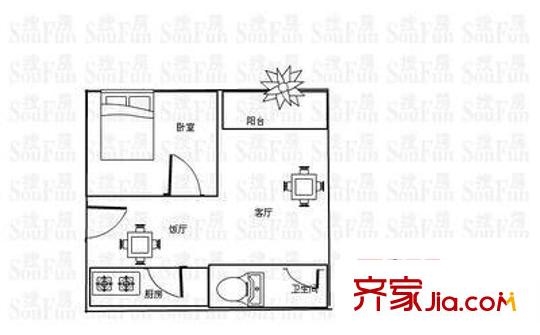 新川小區(qū)戶型圖戶型圖 1室1廳1衛(wèi)1廚