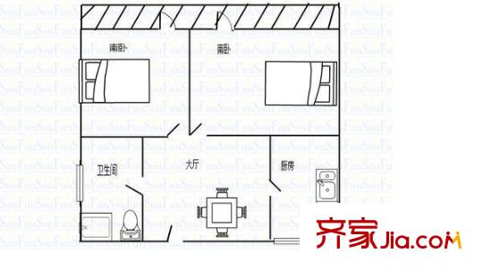 新川小區(qū)戶型圖戶型圖 2室1廳1衛(wèi)1廚