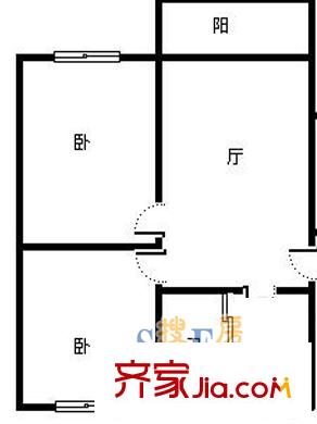 金藤苑戶型圖上海 金鵬公寓 戶型圖 2室1廳1衛(wèi)1廚