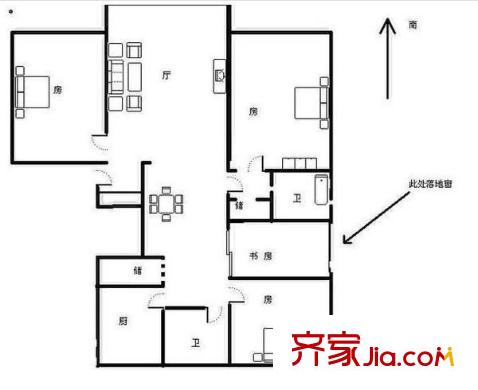 國(guó)地公寓戶型圖戶型圖 4室2廳2衛(wèi)1廚