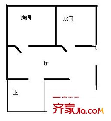 西凌新平方米;户型图西凌家宅路455弄 2室 户型图 2室2厅1卫1厨