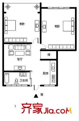 艾東小區(qū)戶(hù)型圖戶(hù)型圖 2室1廳1衛(wèi)1廚