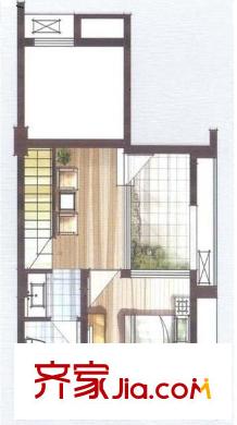 海上新月户型图户型图 1室2厅1卫1厨