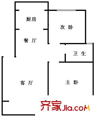 海湾新苑户型图户型图 2室2厅1卫1厨