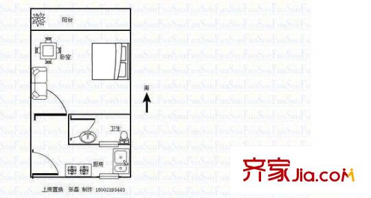 丽园路710弄小区户型图户型图 1室1厅1卫1厨