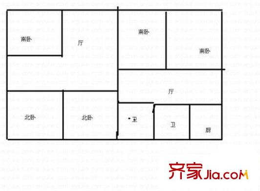 虹口玫瑰苑户型图户型图 4室2厅2卫1厨