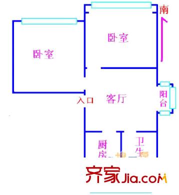 上海 弘揚(yáng)公寓2室 戶型圖