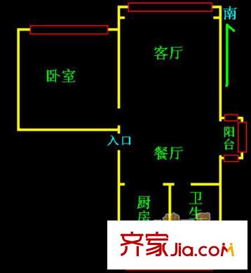 上海 弘揚公寓1室 戶型圖