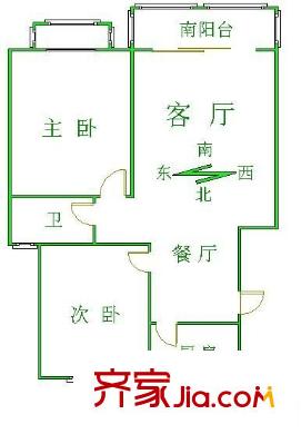 上南春天苑戶型圖戶型圖 2室1廳1衛(wèi)1廚