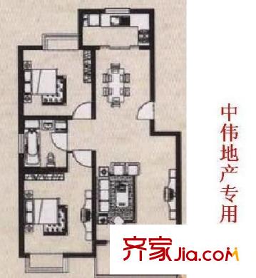 盛逸公寓 4室 戶型圖
