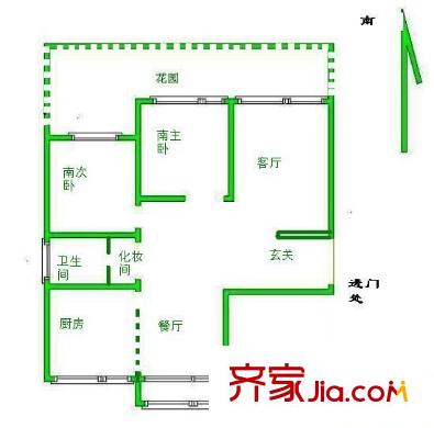 雍江星座戶型圖戶型圖 2室2廳1衛(wèi)1廚