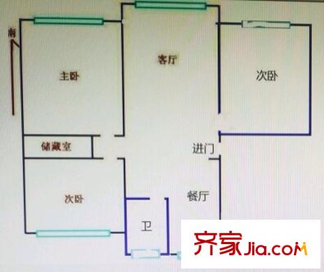 金橋路530弄小區(qū) 3室 戶型圖