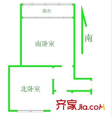 濟(jì)陽(yáng)新村 1室 戶型圖