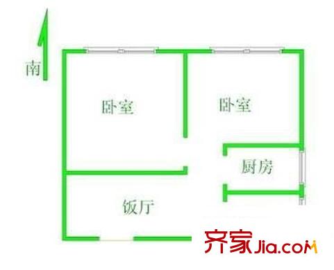 濟(jì)陽(yáng)新村 2室 戶型圖